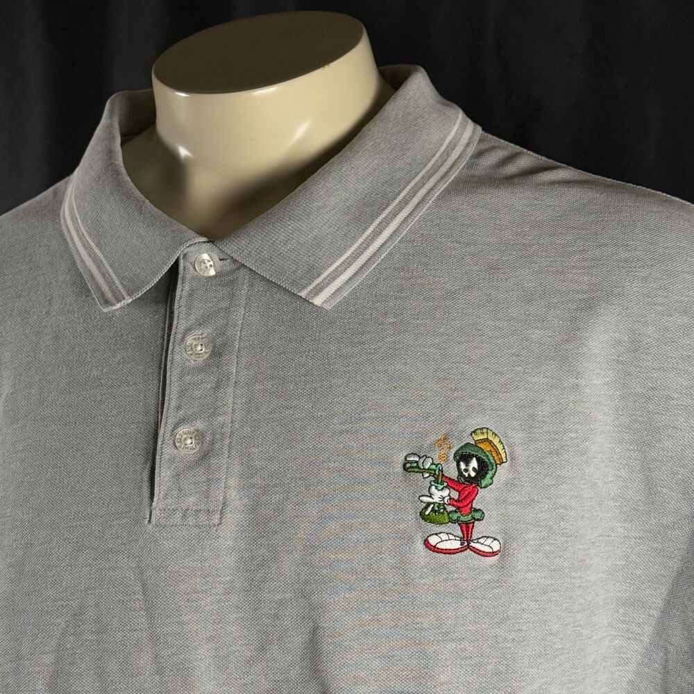 Vtg 1999 Warner Bros Studio Store Marvin The Martian Polo Shirt 3XL Looney Tunes